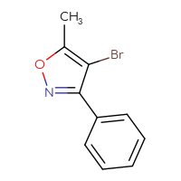 Chemical structure of 4-bromo-5-methyl-3-phenyl-1,2-oxazole - CSSB00010998017