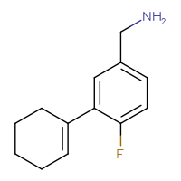 Chemical structure of 1-[3-(cyclohex-1-en-1-yl)-4-fluorophenyl]methanamine - CSSB00014798009
