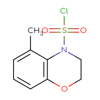 Chemical structure of 5-methyl-3,4-dihydro-2H-1,4-benzoxazine-4-sulfonyl chloride - CSSB14984038573