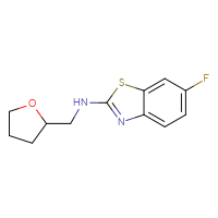 Chemical structure of 6-fluoro-N-[(oxolan-2-yl)methyl]-1,3-benzothiazol-2-amine - CSSB00003678300