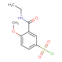 Chemical structure of 3-(ethylcarbamoyl)-4-methoxybenzene-1-sulfonyl chloride - CSSB00005963646