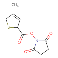 Chemical structure of 2,5-dioxopyrrolidin-1-yl 4-methyl-2,5-dihydrothiophene-2-carboxylate - CSSB06734110703