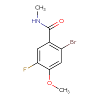 Chemical structure of 2-bromo-5-fluoro-4-methoxy-N-methylbenzamide - CSSB02283620434