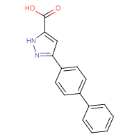 Chemical structure of 3-{[1,1'-biphenyl]-4-yl}-1H-pyrazole-5-carboxylic acid - CSSB00015200713