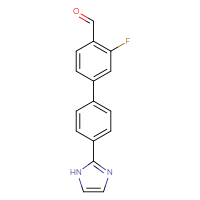 Chemical structure of 3-fluoro-4'-(1H-imidazol-2-yl)-[1,1'-biphenyl]-4-carbaldehyde - CSSB06715357513