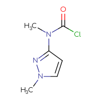 Chemical structure of N-methyl-N-(1-methyl-1H-pyrazol-3-yl)carbamoyl chloride - CSSB06728684470