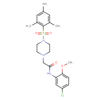 Chemical structure of N-(5-chloro-2-methoxyphenyl)-2-[4-(2,4,6-trimethylbenzenesulfonyl)piperazin-1-yl]acetamide - CSSB00121624106