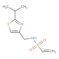 Chemical structure of N-{[2-(propan-2-yl)-1,3-thiazol-4-yl]methyl}ethene-1-sulfonamide - CSSB00157171114