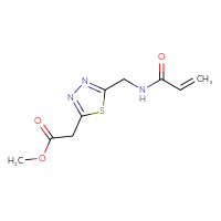 Chemical structure of methyl 2-{5-[(prop-2-enamido)methyl]-1,3,4-thiadiazol-2-yl}acetate - CSSB02494093806