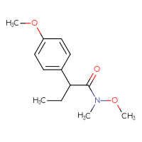Chemical structure of N-methoxy-2-(4-methoxyphenyl)-N-methylbutanamide - CSSB01996157750