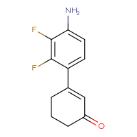 Chemical structure of 3-(4-amino-2,3-difluorophenyl)cyclohex-2-en-1-one - CSSB06583538573