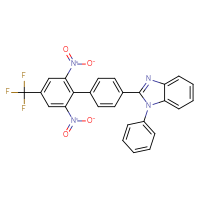 Chemical structure of 2-[2',6'-dinitro-4'-(trifluoromethyl)-[1,1'-biphenyl]-4-yl]-1-phenyl-1H-1,3-benzodiazole - CSSB21531607624