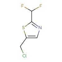 Chemical structure of 5-(chloromethyl)-2-(difluoromethyl)-1,3-thiazole - CSSB00153427767
