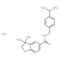 Chemical structure of N-{[4-(1-aminoethyl)phenyl]methyl}-3,3-dimethyl-2,3-dihydro-1-benzofuran-5-carboxamide hydrochloride - CSSB03437849701