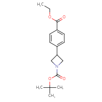 Chemical structure of tert-butyl 3-[4-(ethoxycarbonyl)phenyl]azetidine-1-carboxylate - CSSB00010272725