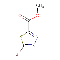 Chemical structure of methyl 5-bromo-1,3,4-thiadiazole-2-carboxylate - CSSB00015926661