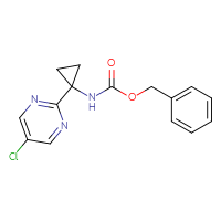 Chemical structure of benzyl N-[1-(5-chloropyrimidin-2-yl)cyclopropyl]carbamate - CSSB00037309692