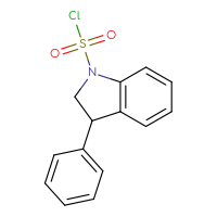 Chemical structure of 3-phenyl-2,3-dihydro-1H-indole-1-sulfonyl chloride - CSSB21224764494