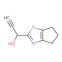 Chemical structure of 1-{4H,5H,6H-cyclopenta[d][1,3]thiazol-2-yl}prop-2-yn-1-ol - CSSB15011169475