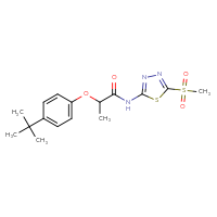 Chemical structure of 2-(4-tert-butylphenoxy)-N-(5-methanesulfonyl-1,3,4-thiadiazol-2-yl)propanamide - CSSB00121610880