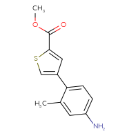 Chemical structure of methyl 4-(4-amino-2-methylphenyl)thiophene-2-carboxylate - CSSB06586486227