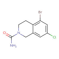 Chemical structure of 5-bromo-7-chloro-1,2,3,4-tetrahydroisoquinoline-2-carboxamide - CSSB04189621375
