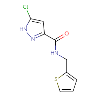Chemical structure of 5-chloro-N-[(thiophen-2-yl)methyl]-1H-pyrazole-3-carboxamide - CSSB06495774847