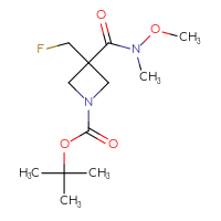 Chemical structure of tert-butyl 3-(fluoromethyl)-3-[methoxy(methyl)carbamoyl]azetidine-1-carboxylate - CSSB09890784147
