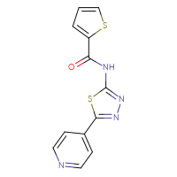 Chemical structure of N-[5-(pyridin-4-yl)-1,3,4-thiadiazol-2-yl]thiophene-2-carboxamide - CSSB00104193031