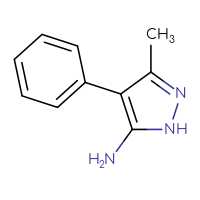Chemical structure of 3-methyl-4-phenyl-1H-pyrazol-5-amine - CSSB00000188015