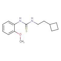 Chemical structure of 3-(2-cyclobutylethyl)-1-(2-methoxyphenyl)thiourea - CSSB02004874740