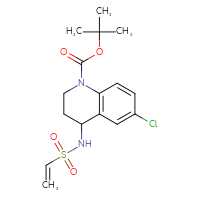 Chemical structure of tert-butyl 6-chloro-4-ethenesulfonamido-1,2,3,4-tetrahydroquinoline-1-carboxylate - CSSB21332118824