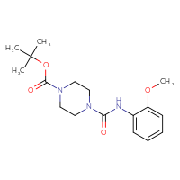 Chemical structure of tert-butyl 4-[(2-methoxyphenyl)carbamoyl]piperazine-1-carboxylate - CSSB00046115656
