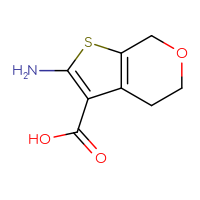 Chemical structure of 2-amino-4H,5H,7H-thieno[2,3-c]pyran-3-carboxylic acid - CSSB00000118245