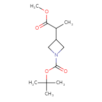 Chemical structure of tert-butyl 3-(1-methoxy-1-oxopropan-2-yl)azetidine-1-carboxylate - CSSB00033444928