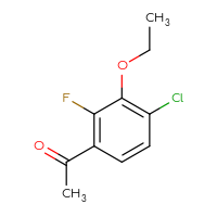 Chemical structure of 1-(4-chloro-3-ethoxy-2-fluorophenyl)ethan-1-one - CSSB00135485021