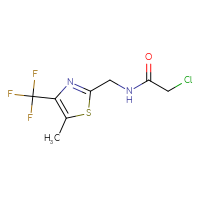 Chemical structure of 2-chloro-N-{[5-methyl-4-(trifluoromethyl)-1,3-thiazol-2-yl]methyl}acetamide - CSSB21332044444