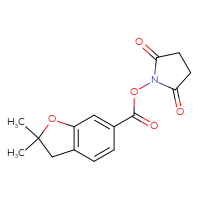 Chemical structure of 2,5-dioxopyrrolidin-1-yl 2,2-dimethyl-2,3-dihydro-1-benzofuran-6-carboxylate - CSSB20269788669