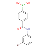 Chemical structure of {4-[(3-bromophenyl)carbamoyl]phenyl}boronic acid - CSSB00121573859