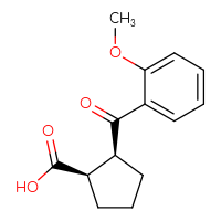 Chemical structure of (1R,2S)-2-(2-methoxybenzoyl)cyclopentane-1-carboxylic acid - CSSB00025752986