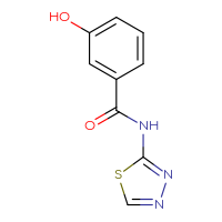 Chemical structure of 3-hydroxy-N-(1,3,4-thiadiazol-2-yl)benzamide - CSSB00000750099
