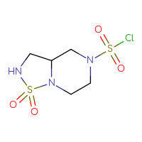 Chemical structure of 1,1-dioxo-hexahydro-2H-1λ⁶-[1,2,5]thiadiazolo[2,3-a]pyrazine-5-sulfonyl chloride - CSSB06376858919