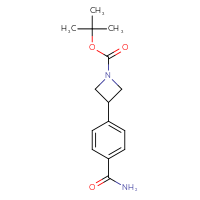 Chemical structure of tert-butyl 3-(4-carbamoylphenyl)azetidine-1-carboxylate - CSSB02270737785