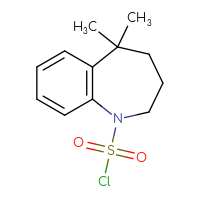 Chemical structure of 5,5-dimethyl-2,3,4,5-tetrahydro-1H-1-benzazepine-1-sulfonyl chloride - CSSB21224773373