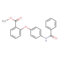 Chemical structure of methyl 2-(4-benzamidophenoxy)benzoate - CSSB00025738949