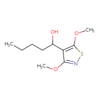 Chemical structure of 1-(3,5-dimethoxy-1,2-thiazol-4-yl)pentan-1-ol - CSSB00116816282