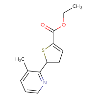 Chemical structure of ethyl 5-(3-methylpyridin-2-yl)thiophene-2-carboxylate - CSSB00020567743