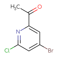 Chemical structure of 1-(4-bromo-6-chloropyridin-2-yl)ethan-1-one - CSSB00010173697