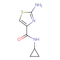 Chemical structure of 2-amino-N-cyclopropyl-1,3-thiazole-4-carboxamide - CSSB00011753422