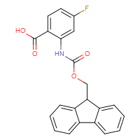 Chemical structure of 2-({[(9H-fluoren-9-yl)methoxy]carbonyl}amino)-4-fluorobenzoic acid - CSSB00011866250